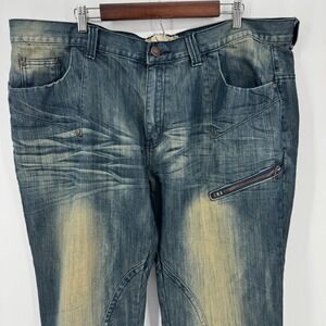 Vintage FUSAI USA Denim Jeans Mens Size 44 Blue Baggy Distressed Y2K Skater